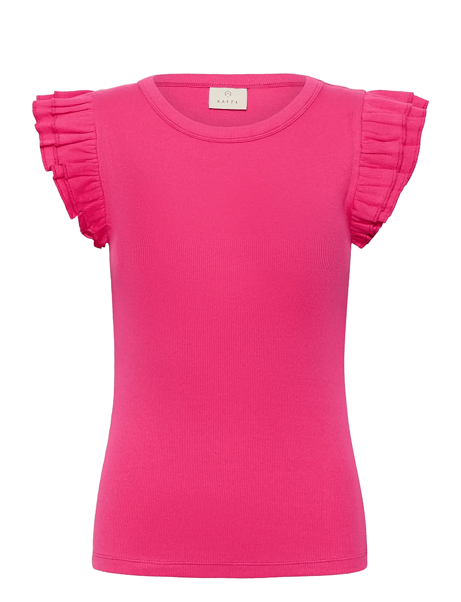 Kaffe - KAcarna Flounce Top - t-shirty - beetroot purple - 1