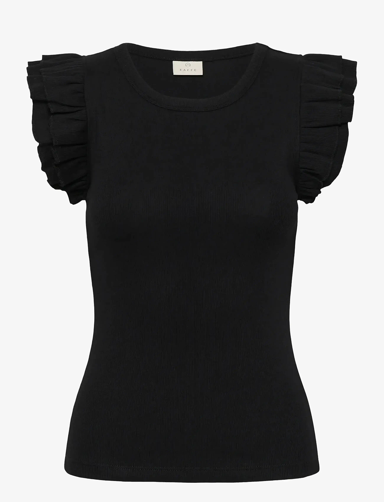 Kaffe - KAcarna Flounce Top - t-särgid - black deep - 1