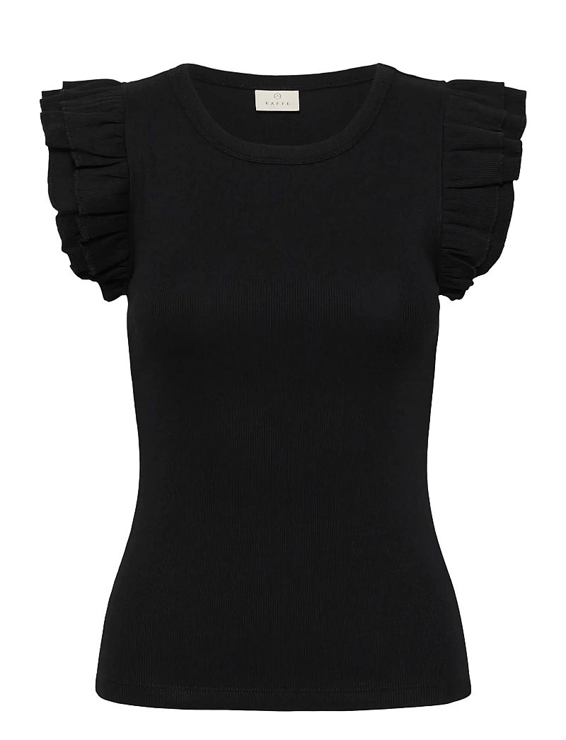 Kaffe - KAcarna Flounce Top - t-särgid - black deep - 1