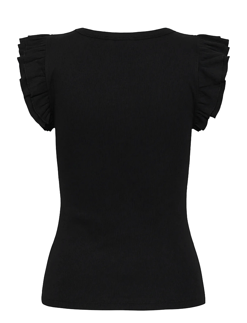 Kaffe - KAcarna Flounce Top - t-särgid - black deep - 2