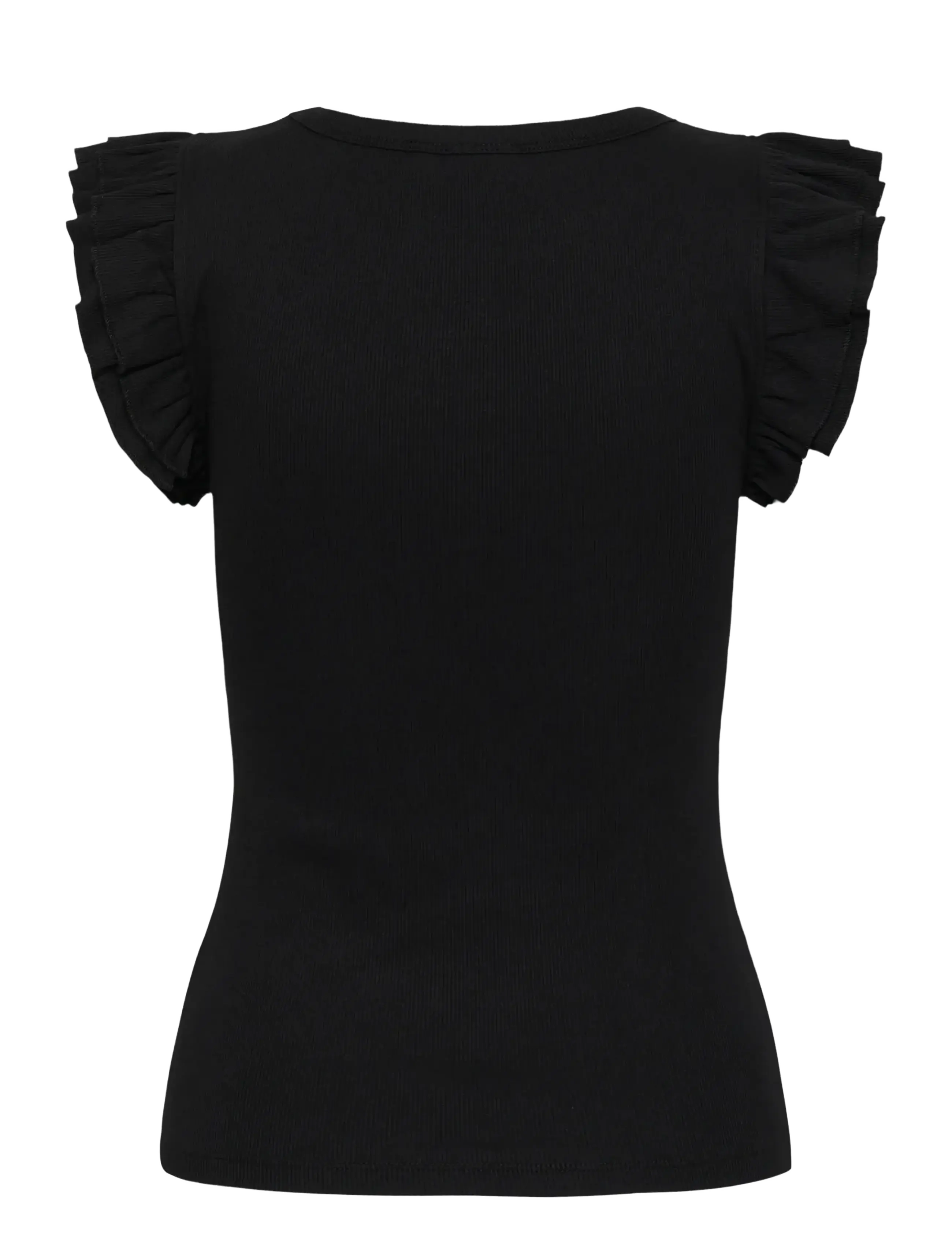 Kaffe - KAcarna Flounce Top - stuttermarbolir - black deep - 2