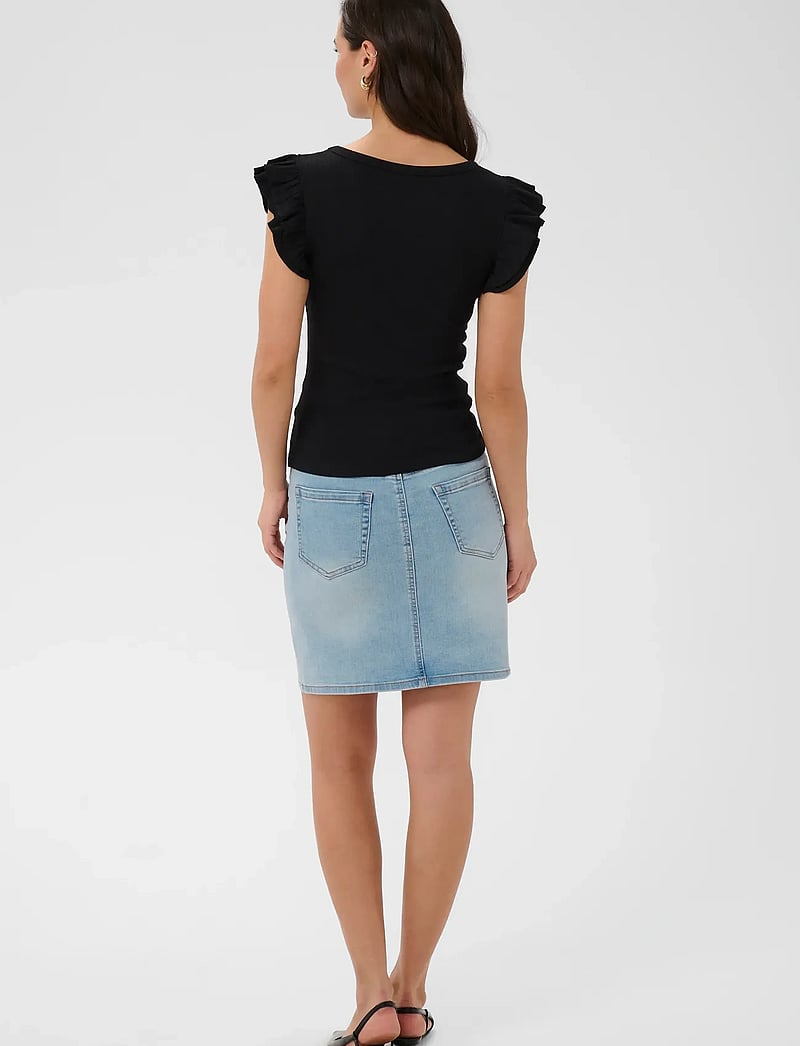 Kaffe - KAcarna Flounce Top - t-särgid - black deep - 4