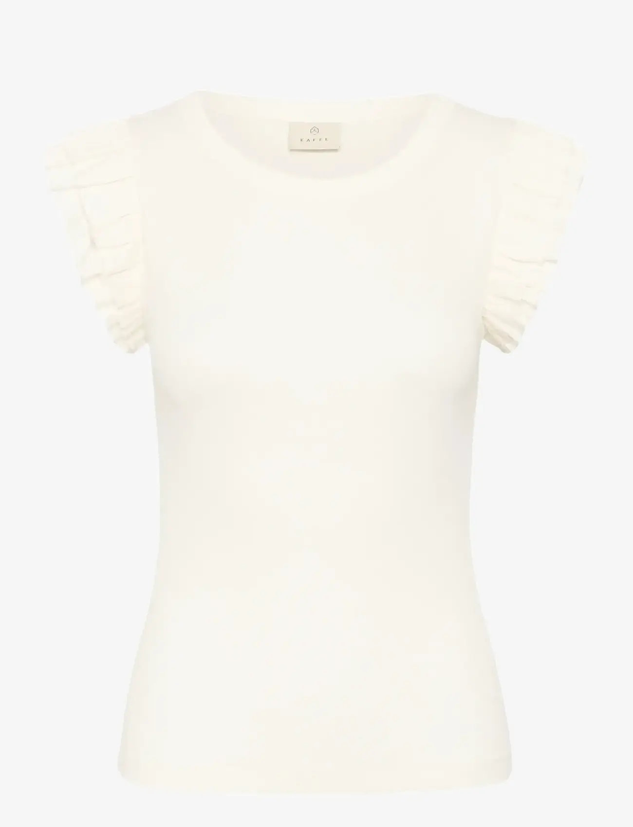 Kaffe - KAcarna Flounce Top - t-shirts - chalk - 1