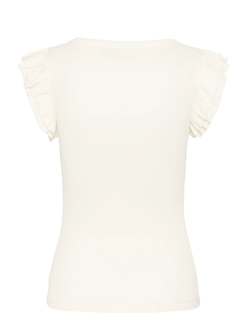 Kaffe - KAcarna Flounce Top - t-shirts - chalk - 2