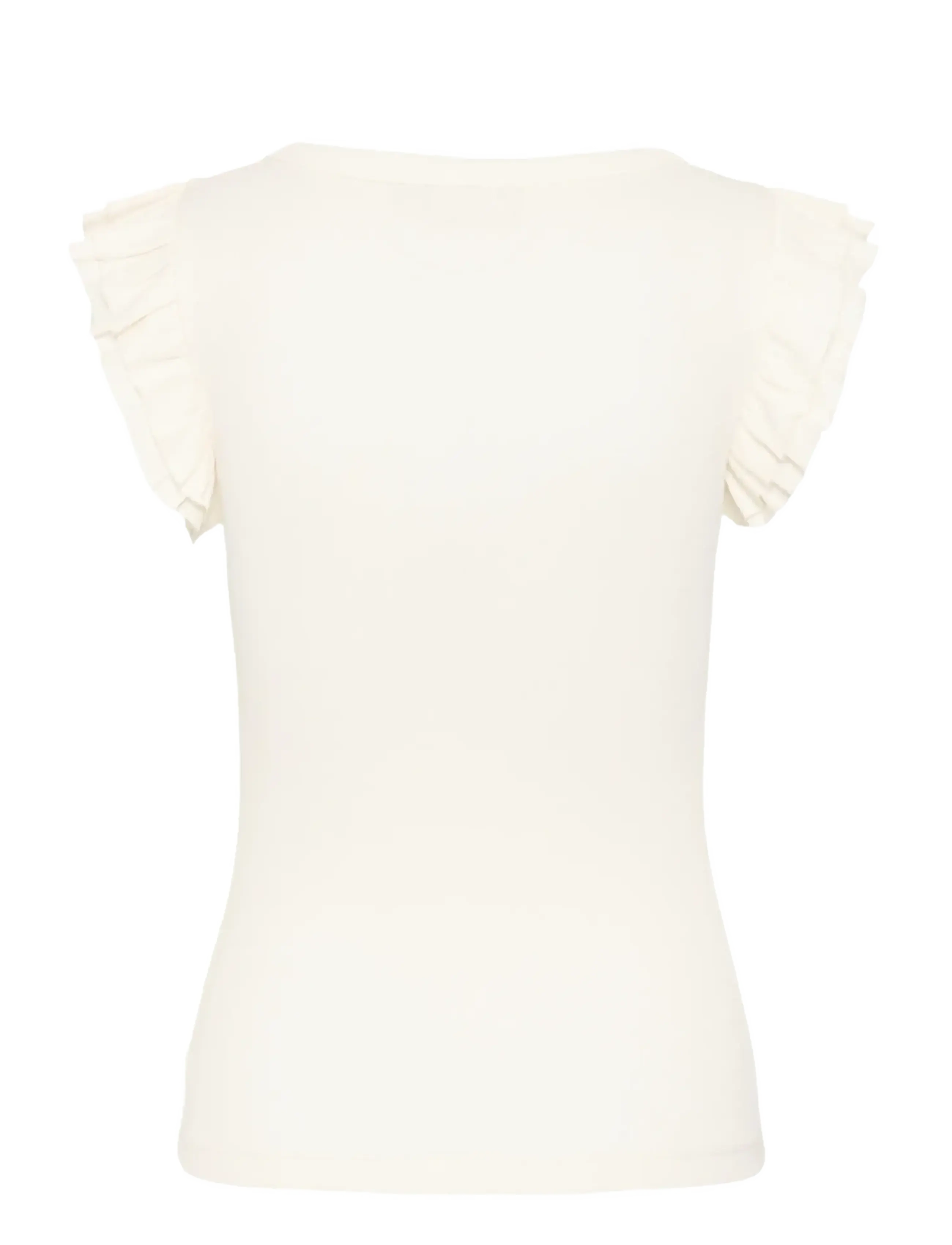 Kaffe - KAcarna Flounce Top - t-shirty - chalk - 2