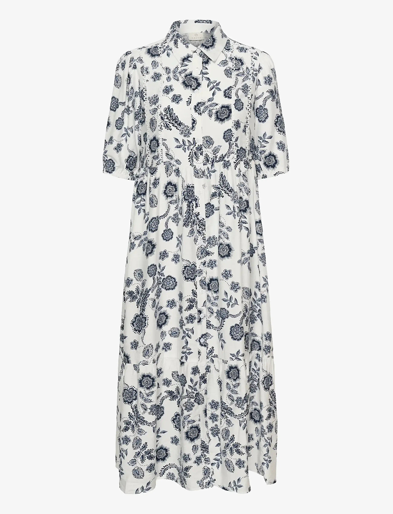 Kaffe - KAamina Long Dress - summer dresses - chalk midnight flower - 1