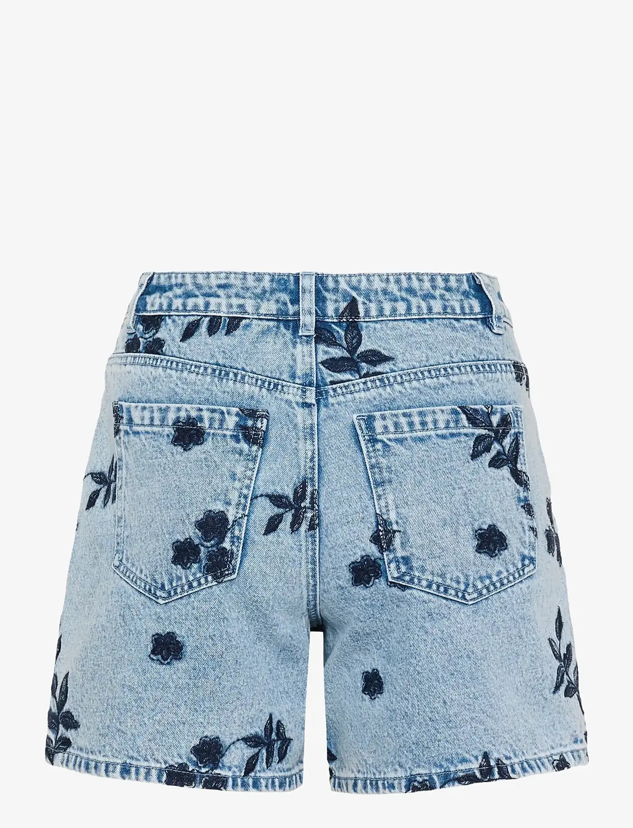 Kaffe - KAbabena Denim Shorts - jeansshorts - blue denim w/ navy flower emb. - 2