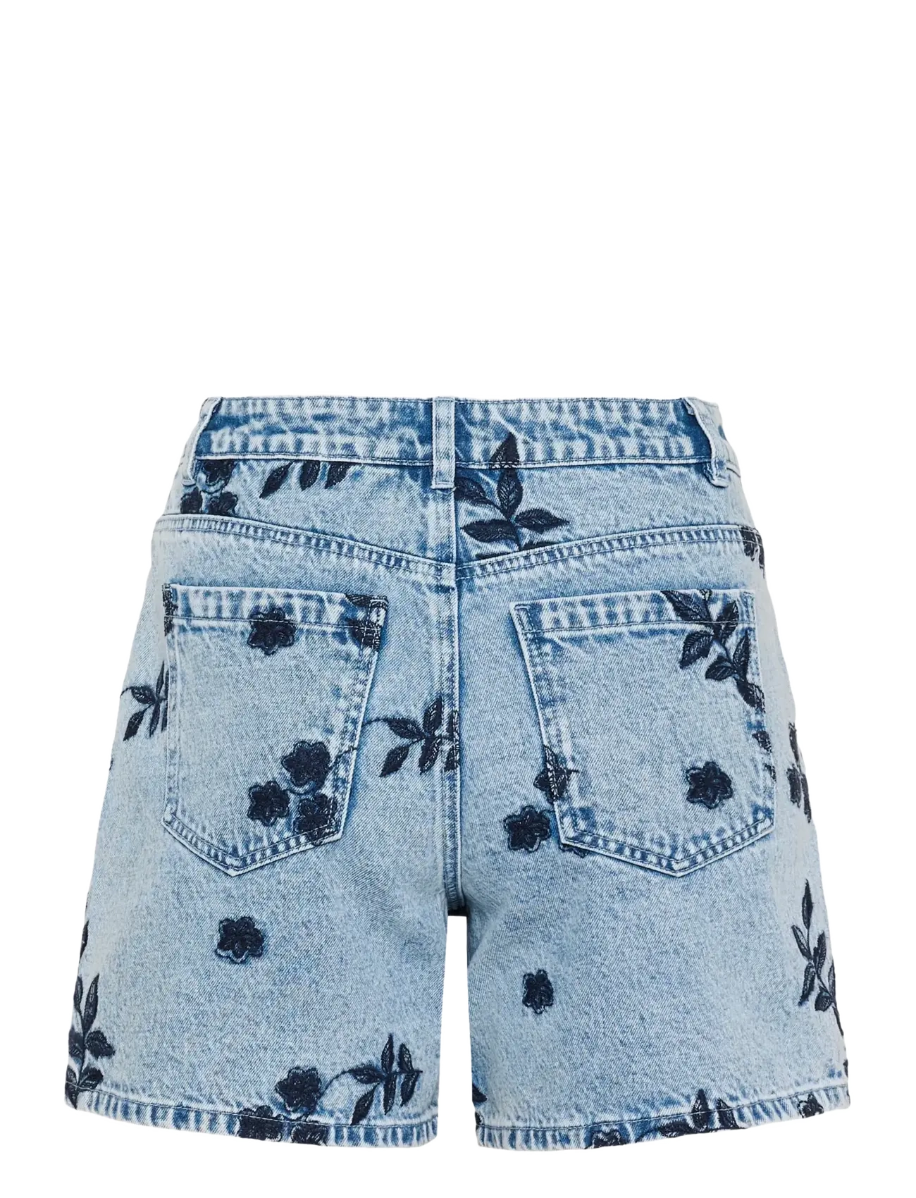 Kaffe - KAbabena Denim Shorts - jorts - blue denim w/ navy flower emb. - 2