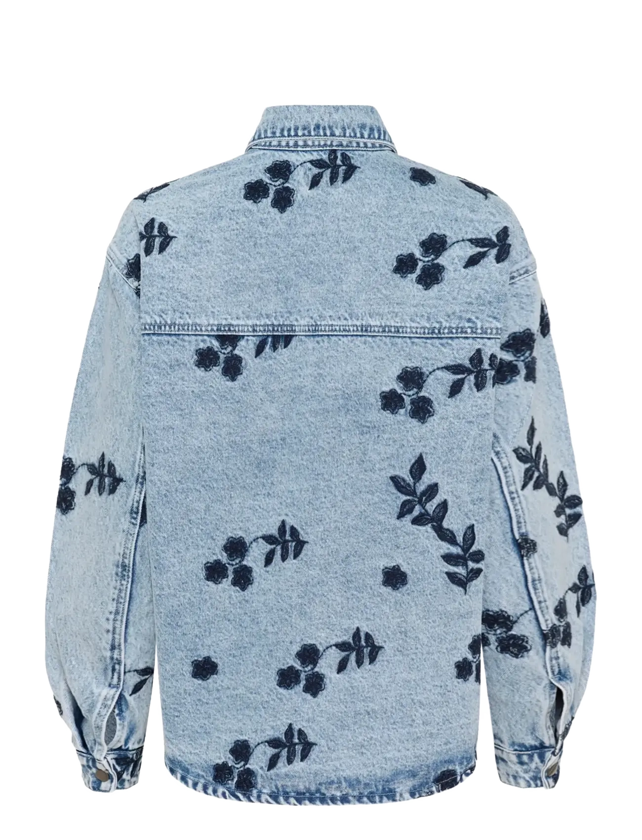 Kaffe - KAbabena Denim Jacket - jeansjackor - blue denim w/ navy flower emb. - 2