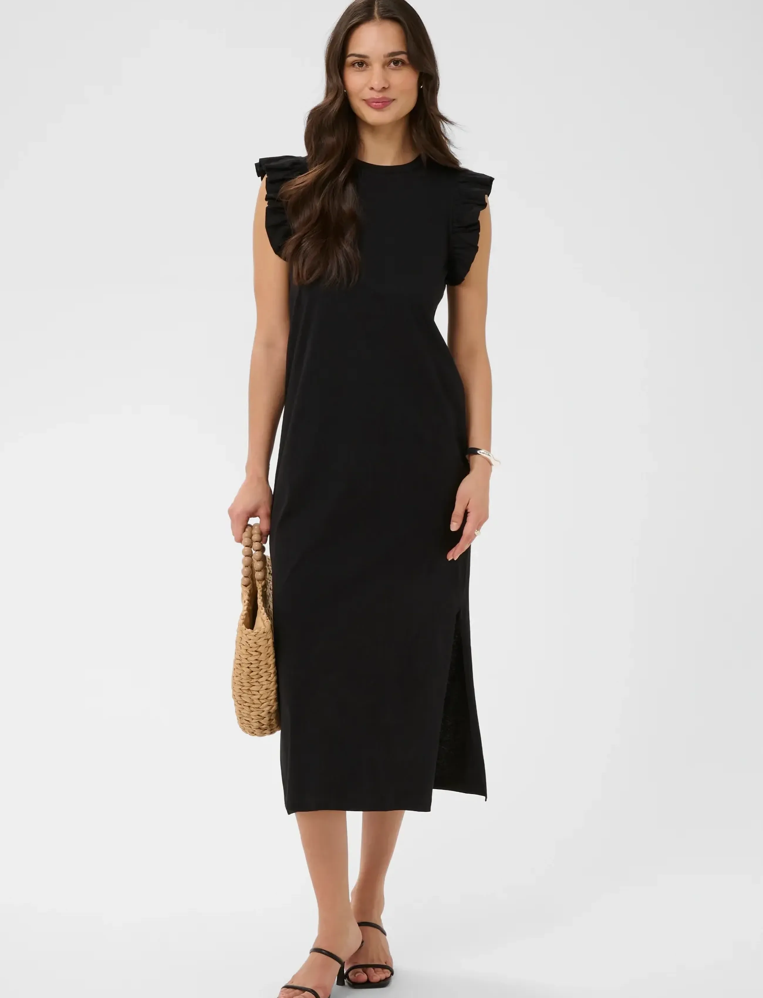 Kaffe KAcelina Flounce Dress - Robes - BLACK DEEP / black