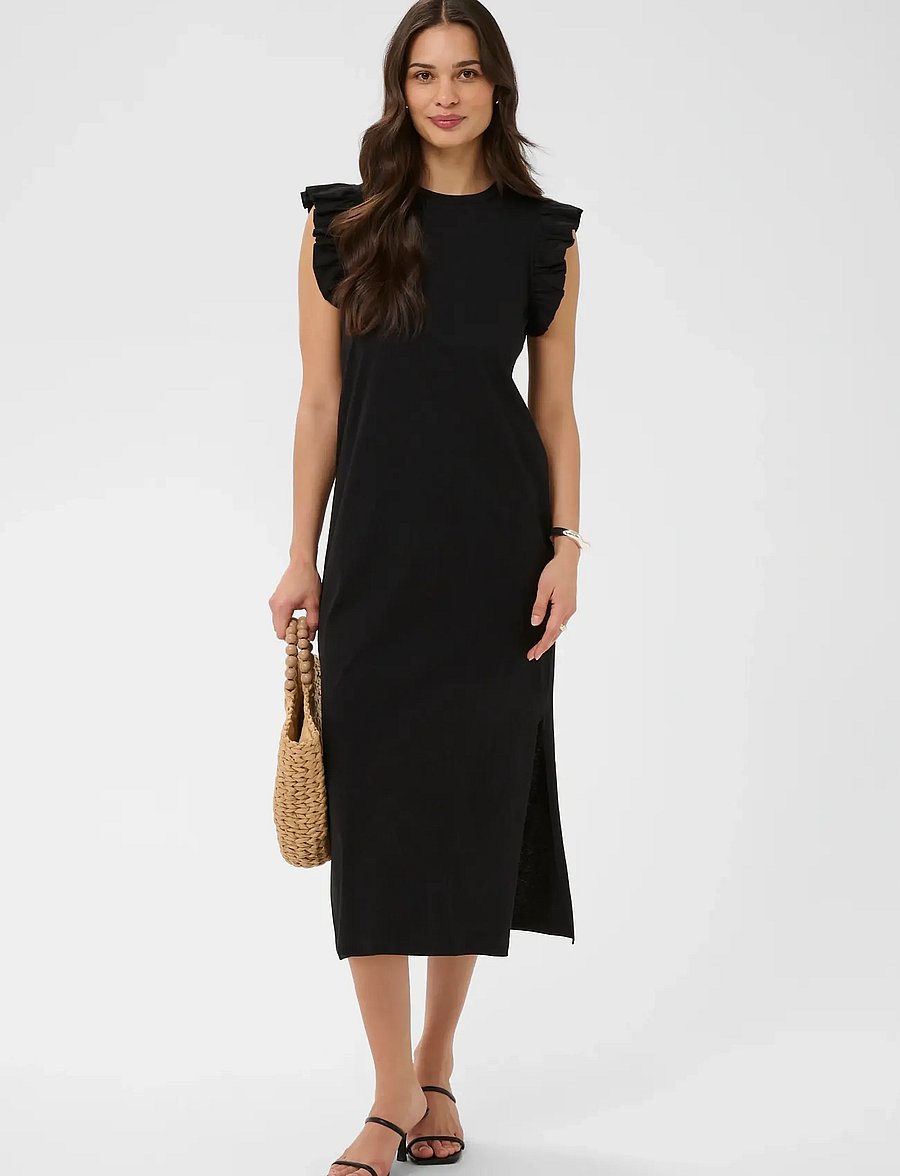 Kaffe - KAcelina Flounce Dress - sommarklänningar - black deep - 0