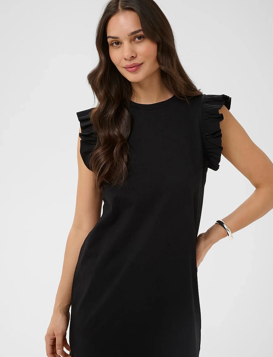 Kaffe - KAcelina Flounce Dress - sommarklänningar - black deep - 4