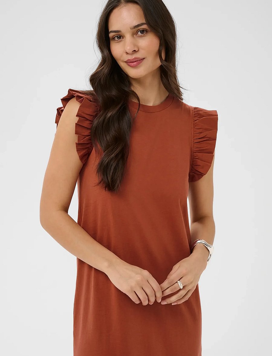 Kaffe - KAcelina Flounce Dress - sommerkleider - henna - 4
