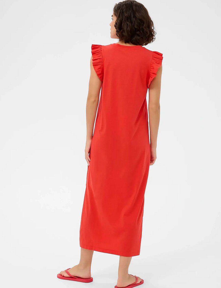 Kaffe - KAcelina Flounce Dress - sommerkjoler - poppy red - 3