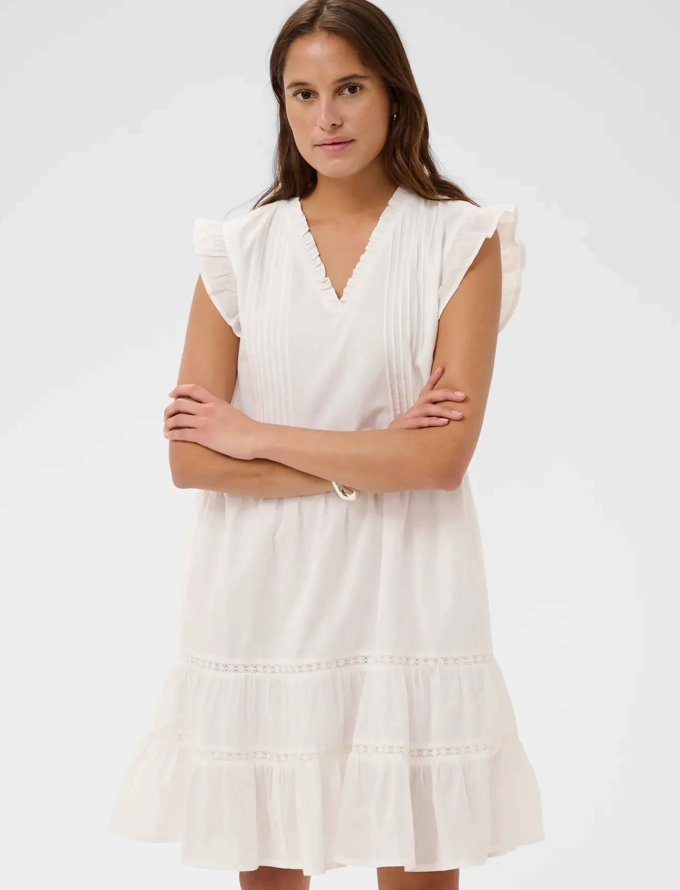 Kaffe KAvalerie Dress - Sommerkleider - CHALK / white