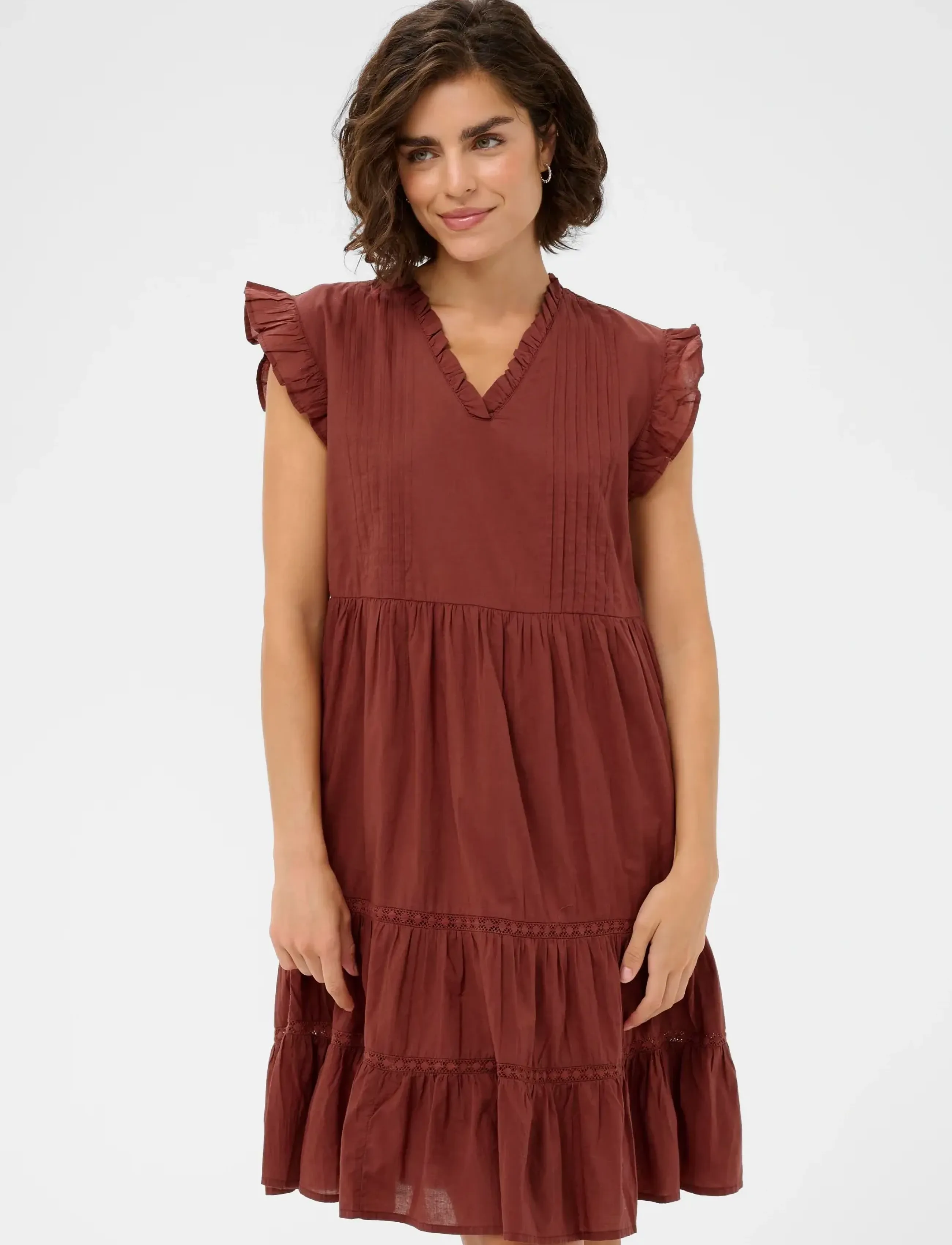 Kaffe KAvalerie Dress - Sumarkjólar - HENNA / burgundy
