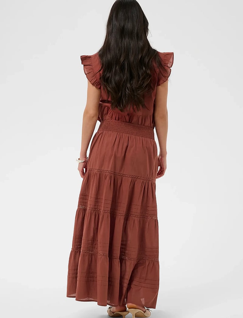 Kaffe - KAvalerie Skirt - maxi skirts - henna - 4
