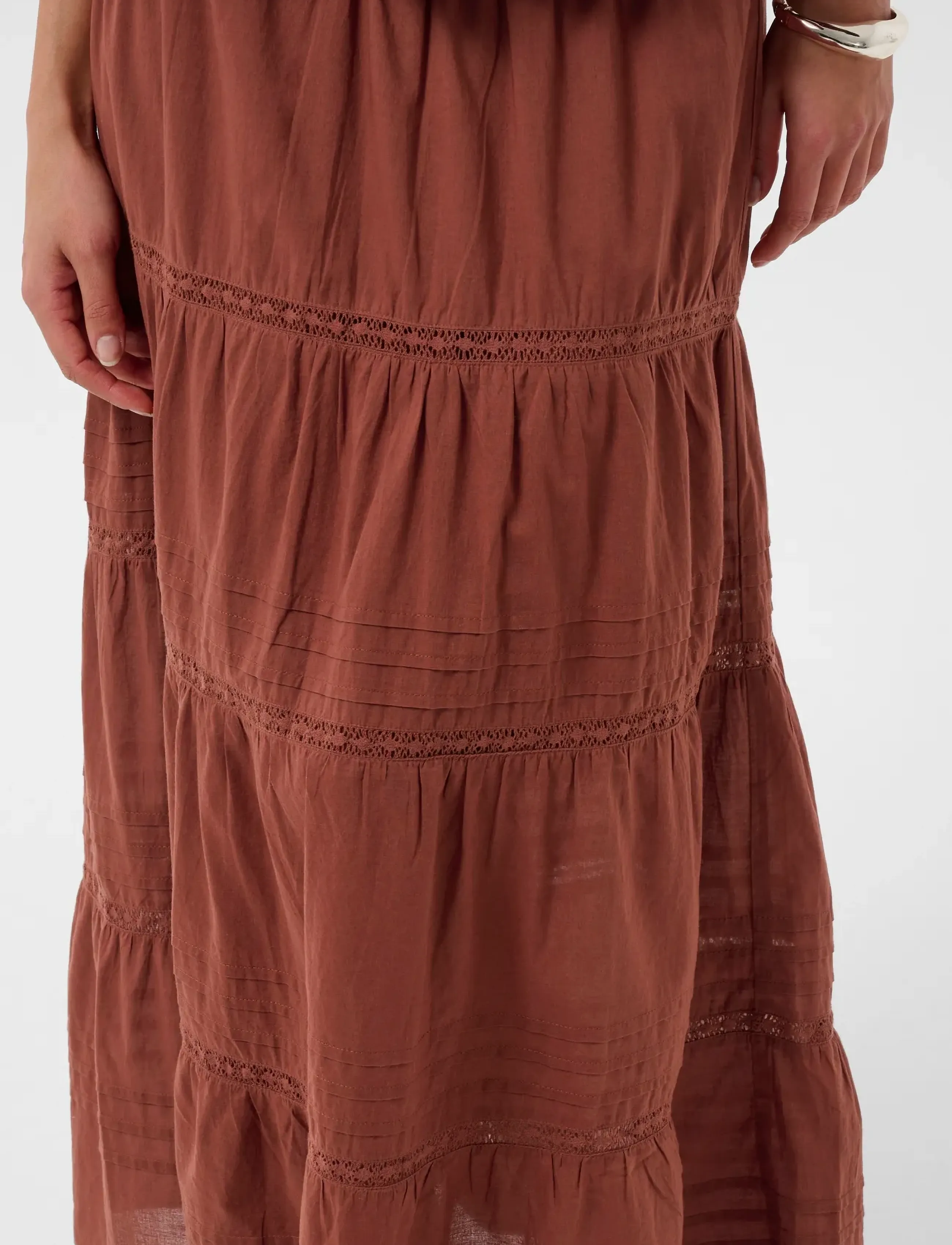 Kaffe - KAvalerie Skirt - maxikjolar - henna - 5