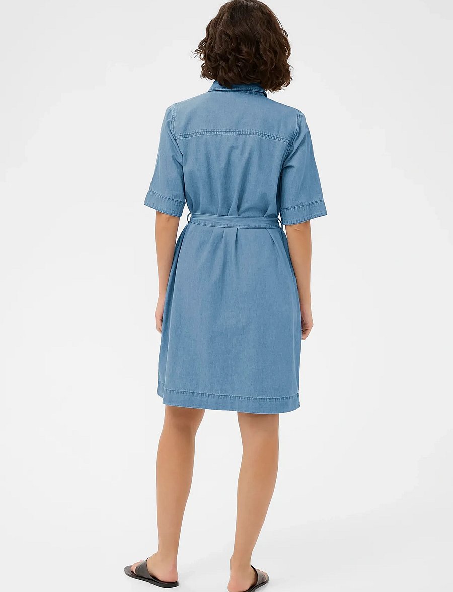Kaffe - KAjade Denim Dress - skjortklänningar - medium blue chambray - 4