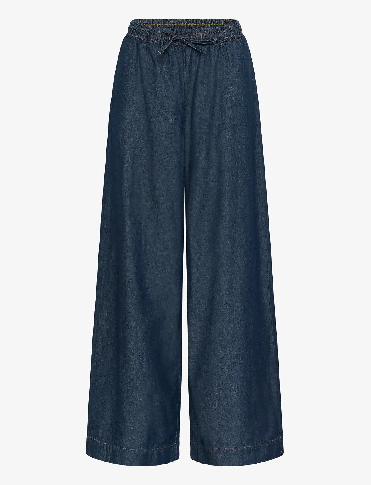 Kaffe - KAjade Denim Pants - hosen mit weitem bein - dark blue chambray - 1