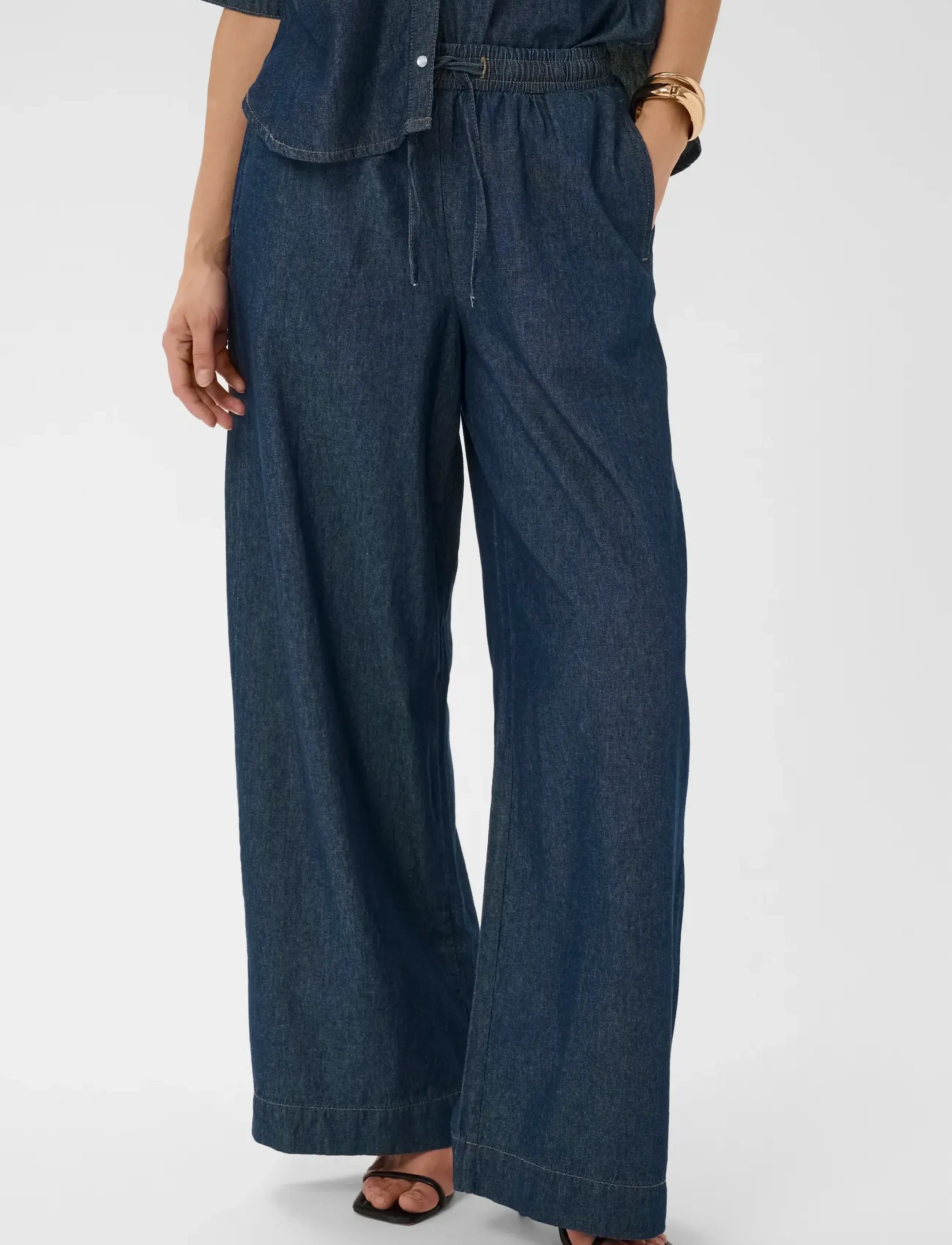 Kaffe KAjade Denim Pants - Kleidung - DARK BLUE CHAMBRAY / navy