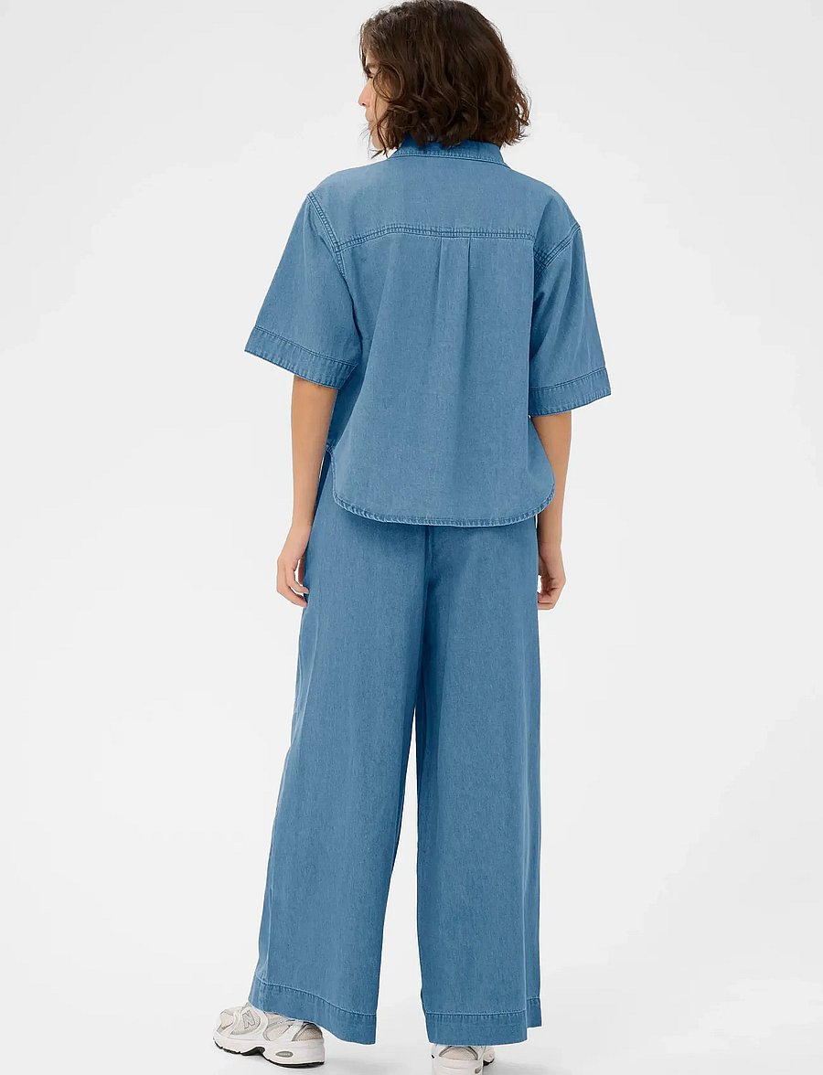 Kaffe - KAjade Denim Pants - bukser med brede ben - medium blue chambray - 4
