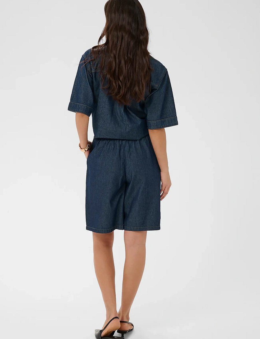 Kaffe - KAjade Denim Shorts - casual shorts - dark blue chambray - 4