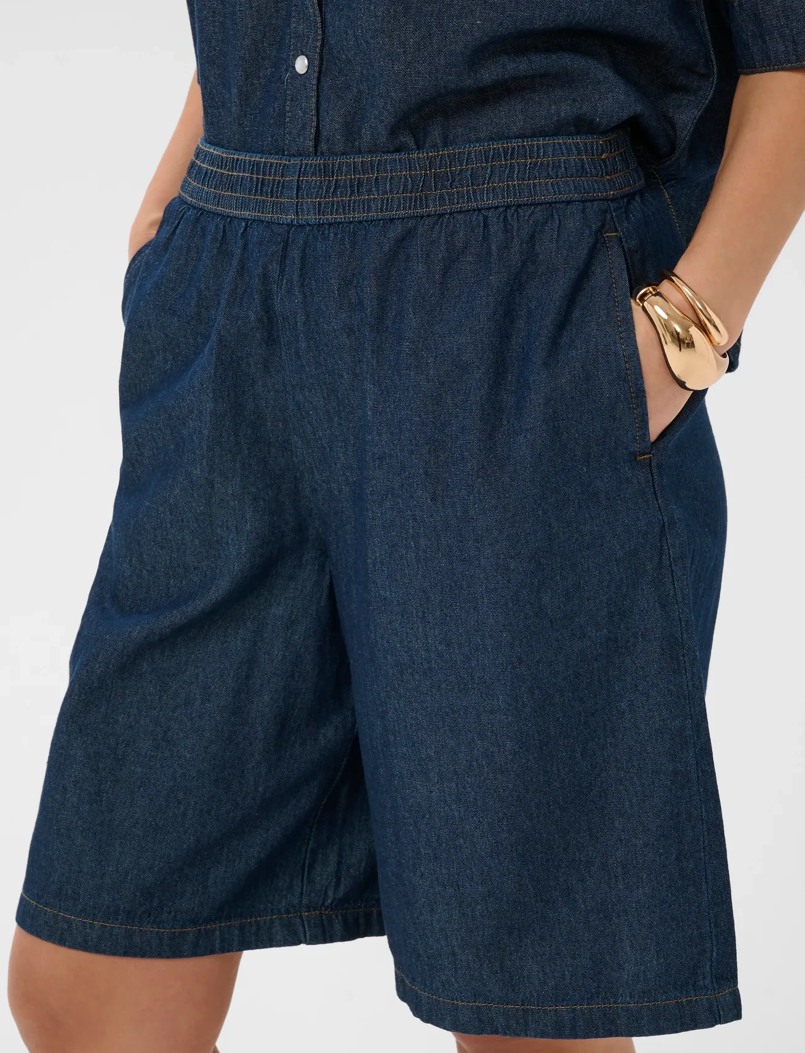 Kaffe - KAjade Denim Shorts - casual shorts - dark blue chambray - 5