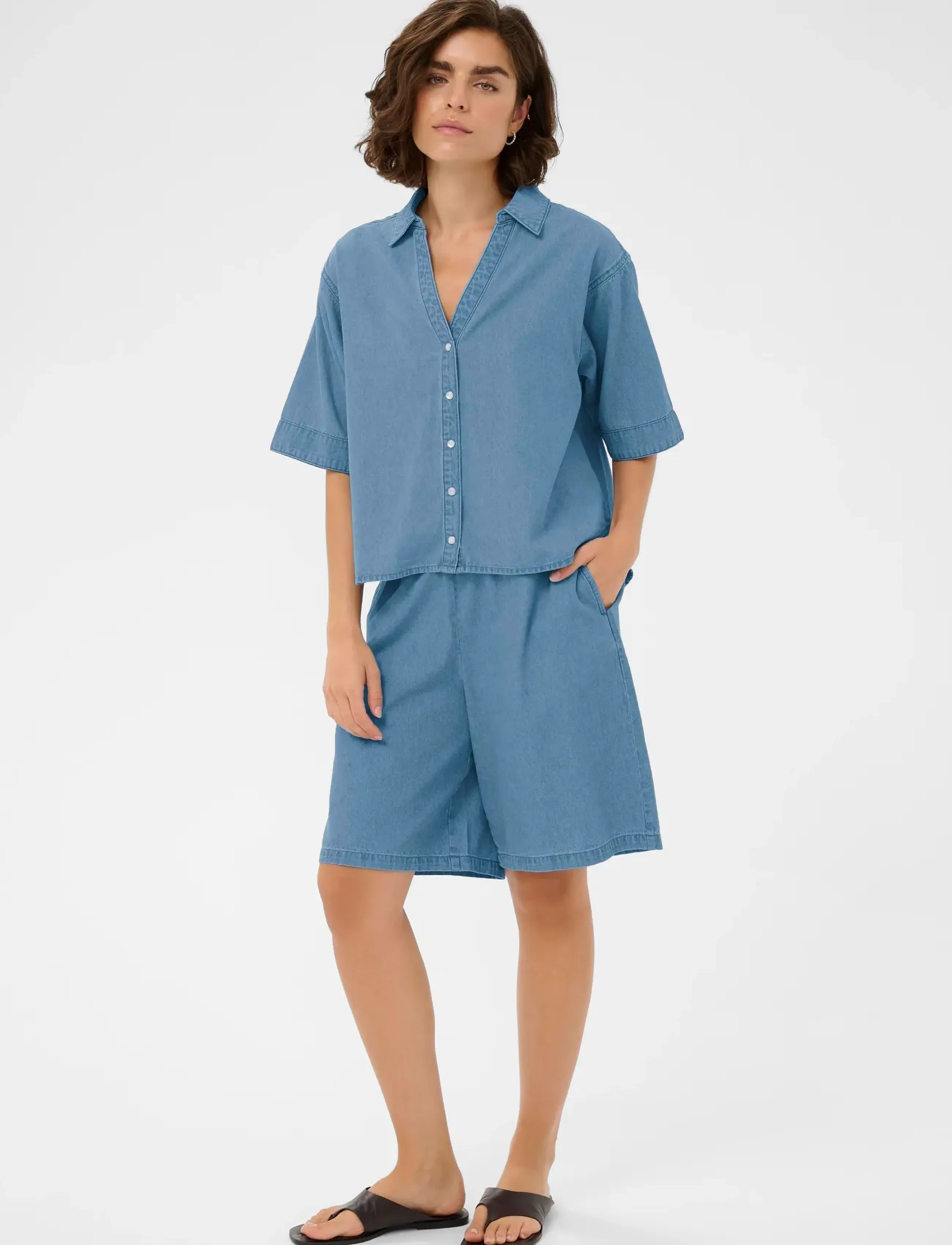 Kaffe - KAjade Denim Shorts - ikdienas šorti - medium blue chambray - 3