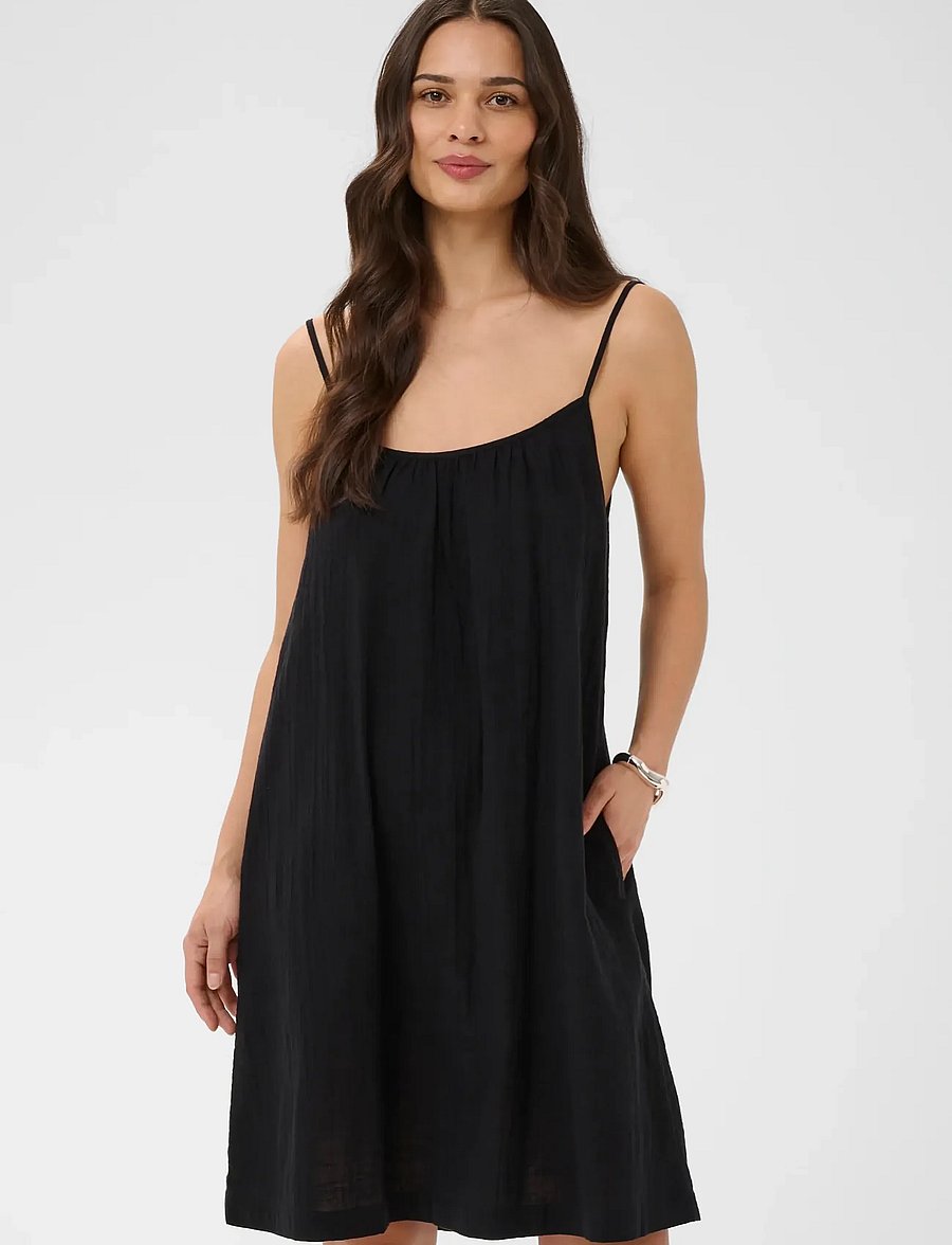 Kaffe - KApauline Short Strap Dress - sommerkleider - black deep - 0