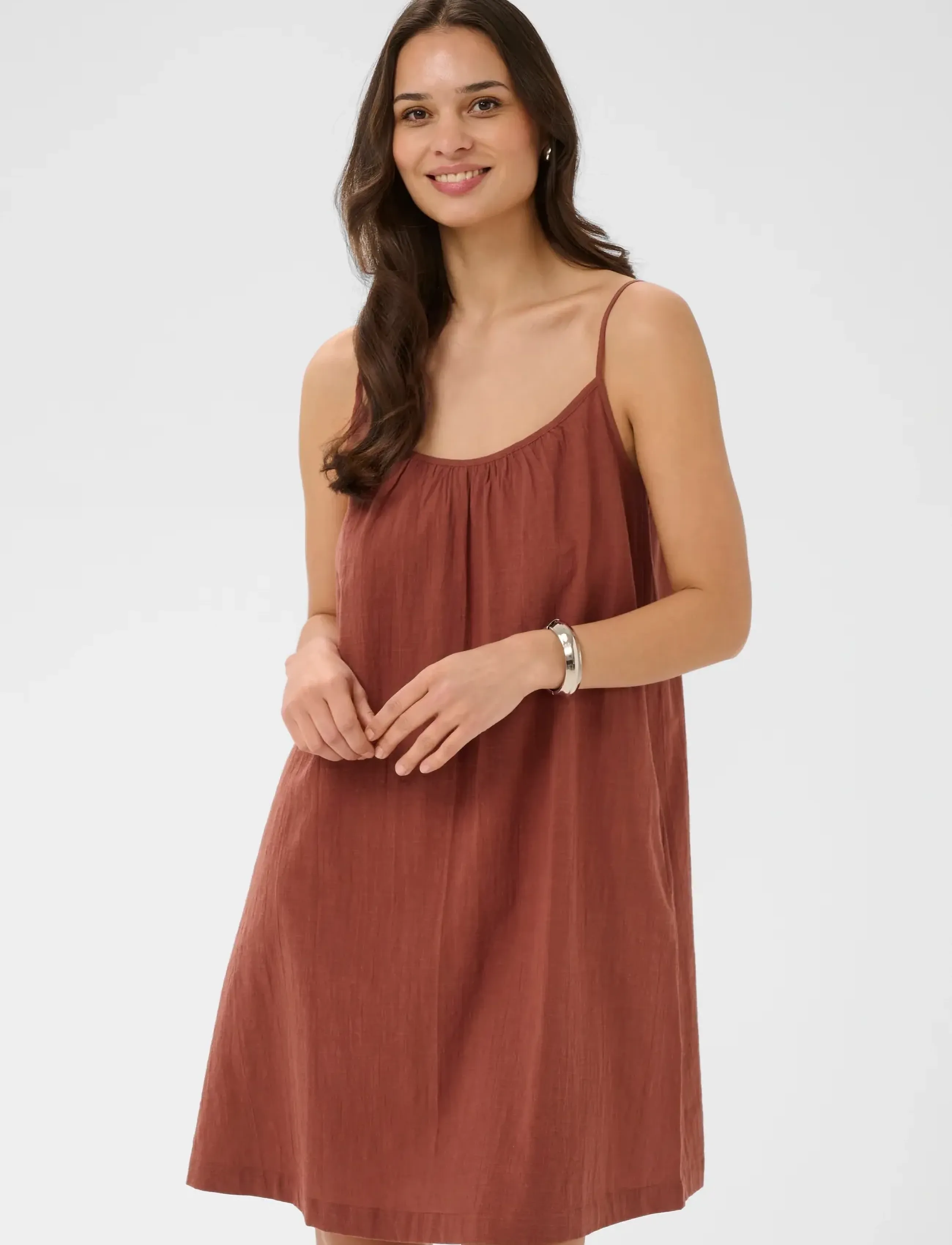 Kaffe Kapauline Short Strap Dress, 46, Dresses, Braun - Frauen