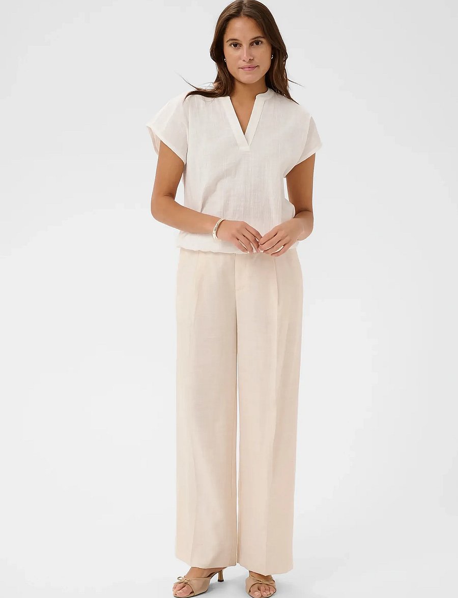 Kaffe - KApauline Blouse - kortärmade blusar - chalk - 3