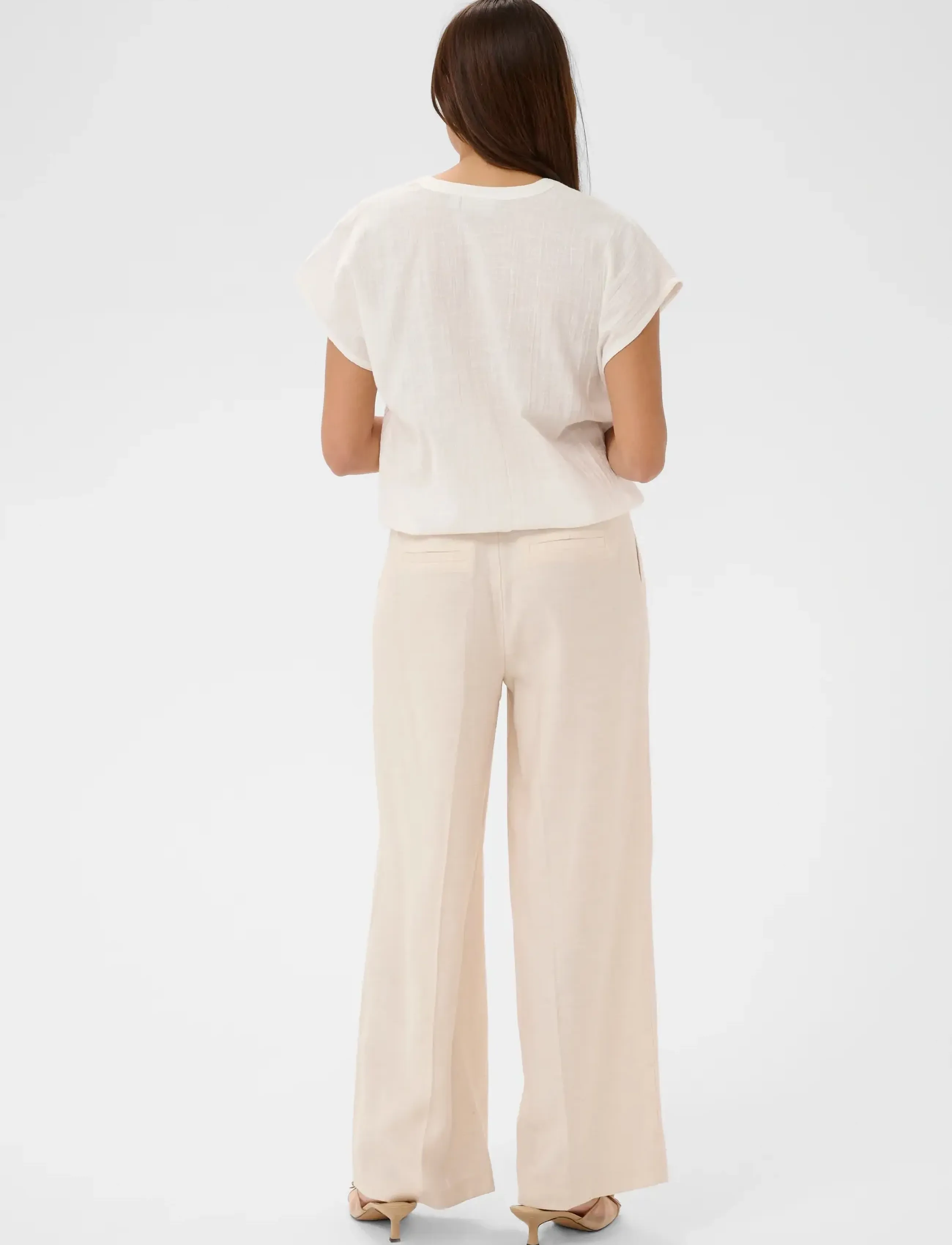 Kaffe - KApauline Blouse - kortærmede bluser - chalk - 4
