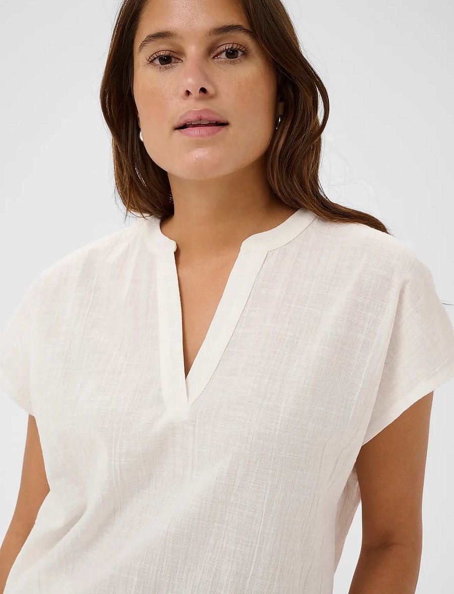 Kaffe - KApauline Blouse - kortärmade blusar - chalk - 5