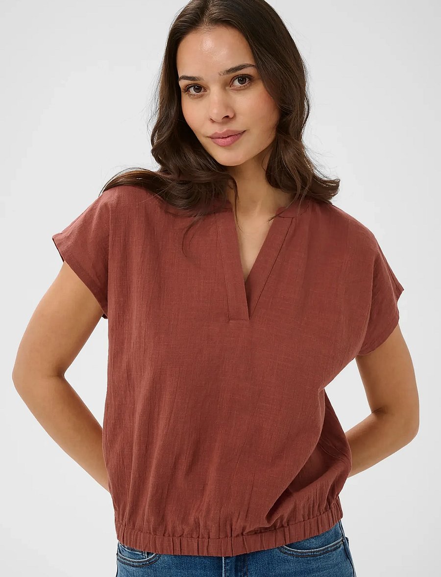 Kaffe - KApauline Blouse - short-sleeved blouses - henna - 5