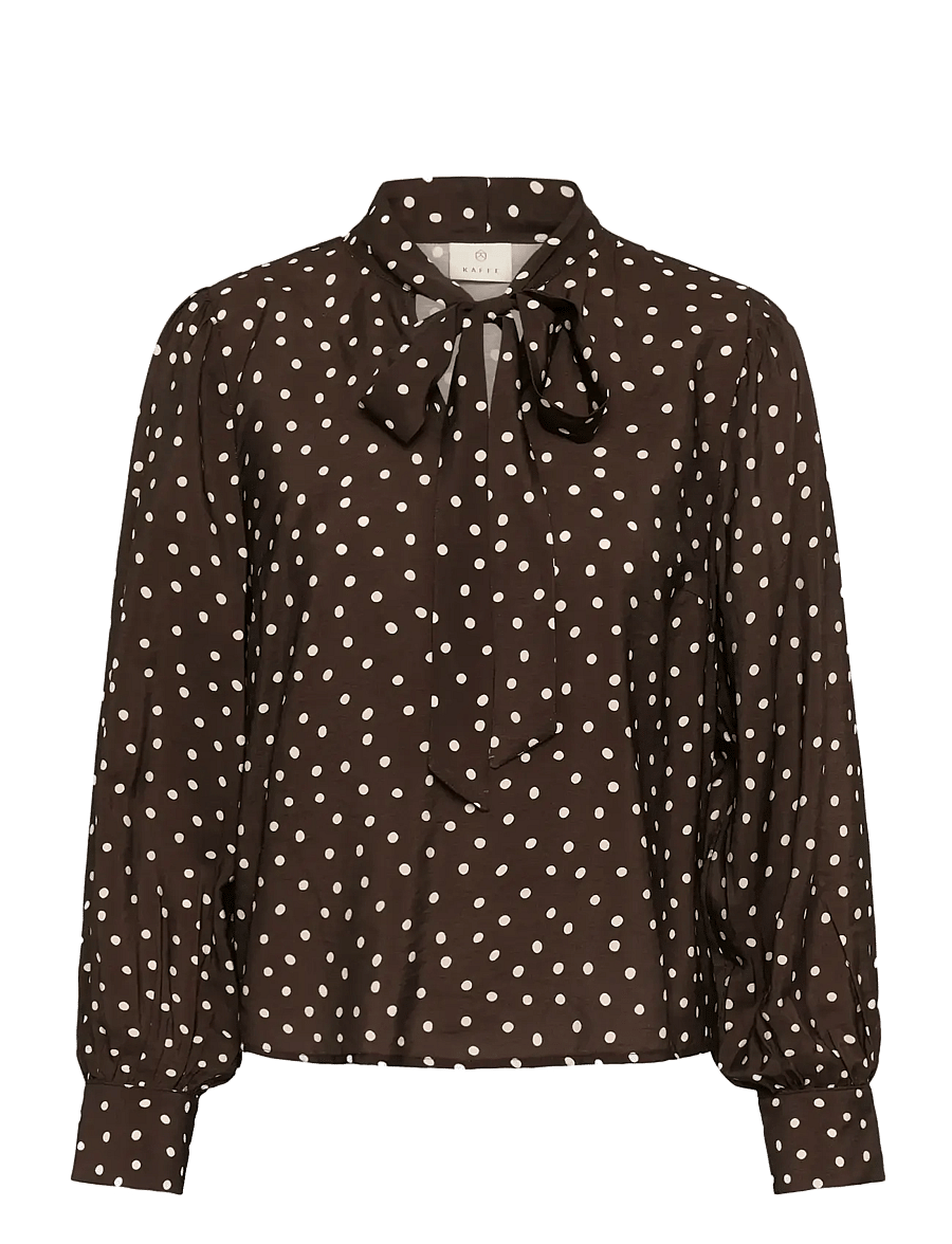 Kaffe - KAdotte Blouse - coffee bean turtledove dot - 1