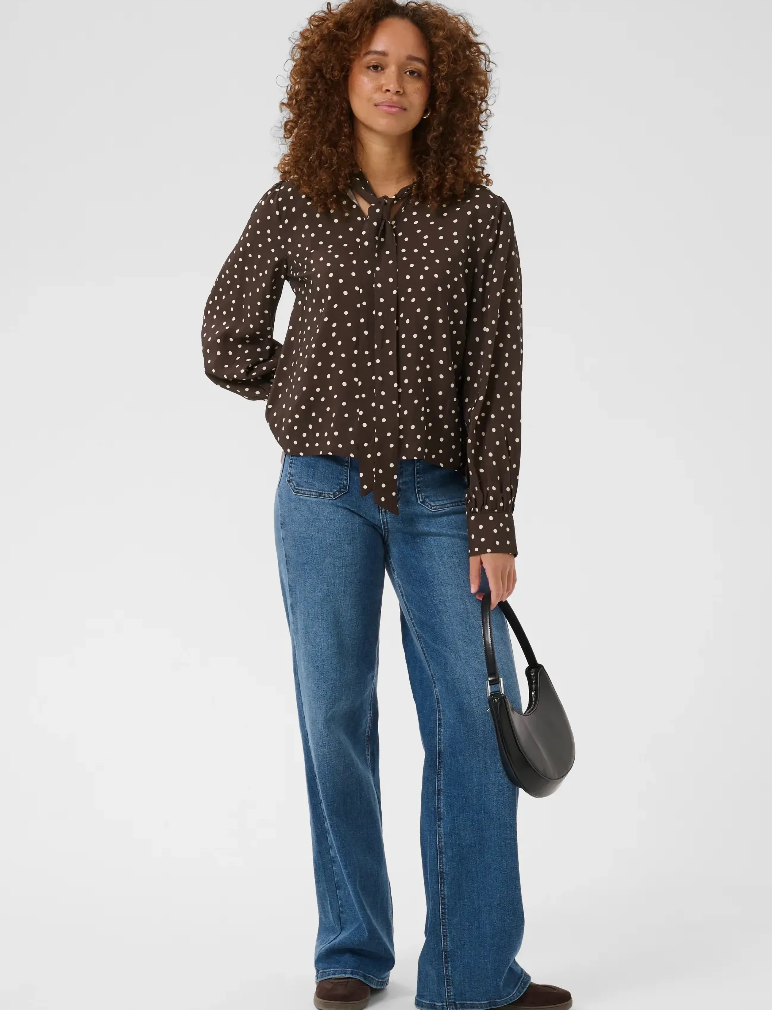 Kaffe - KAdotte Blouse - coffee bean turtledove dot - 3