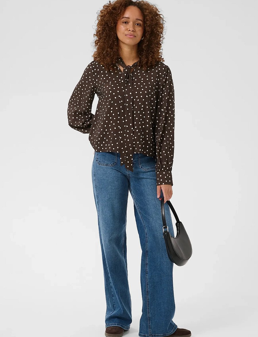 Kaffe - KAdotte Blouse - coffee bean turtledove dot - 3