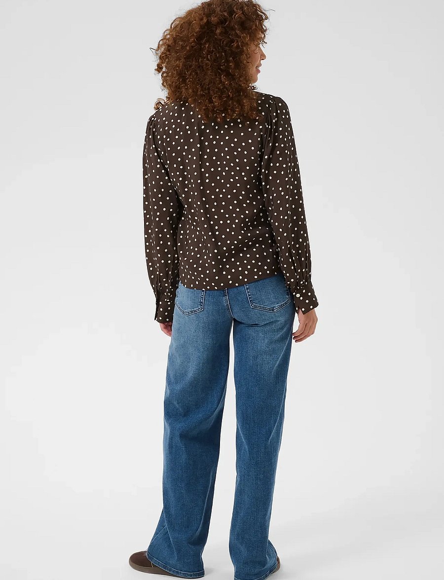 Kaffe - KAdotte Blouse - coffee bean turtledove dot - 4