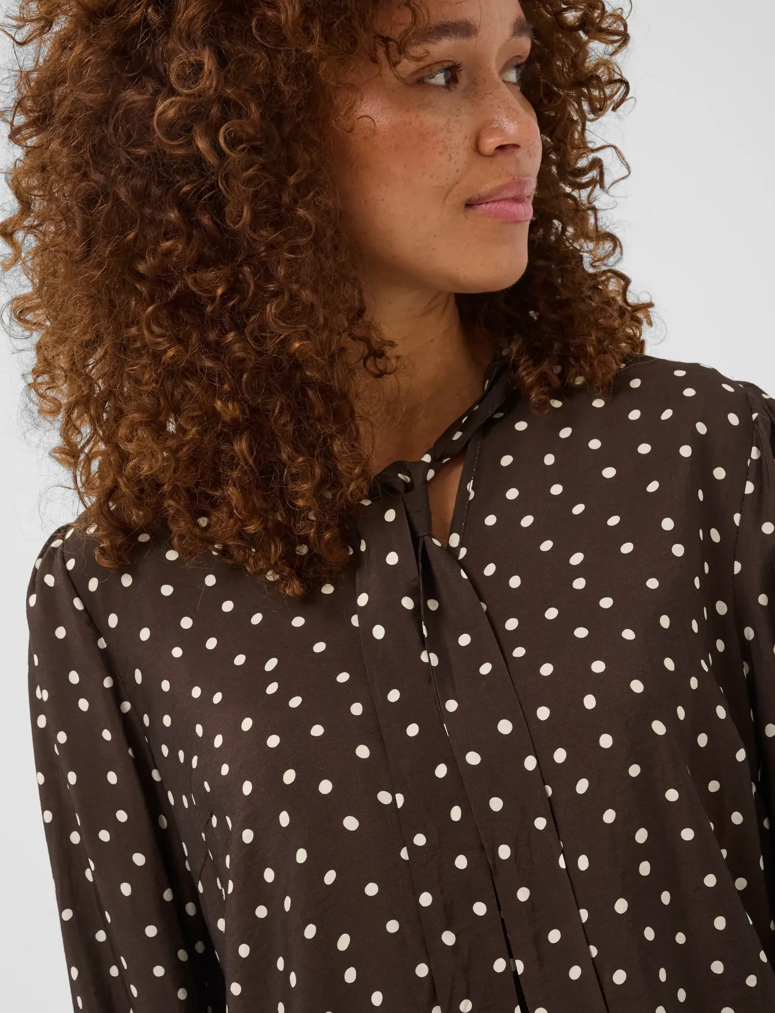 Kaffe - KAdotte Blouse - coffee bean turtledove dot - 5