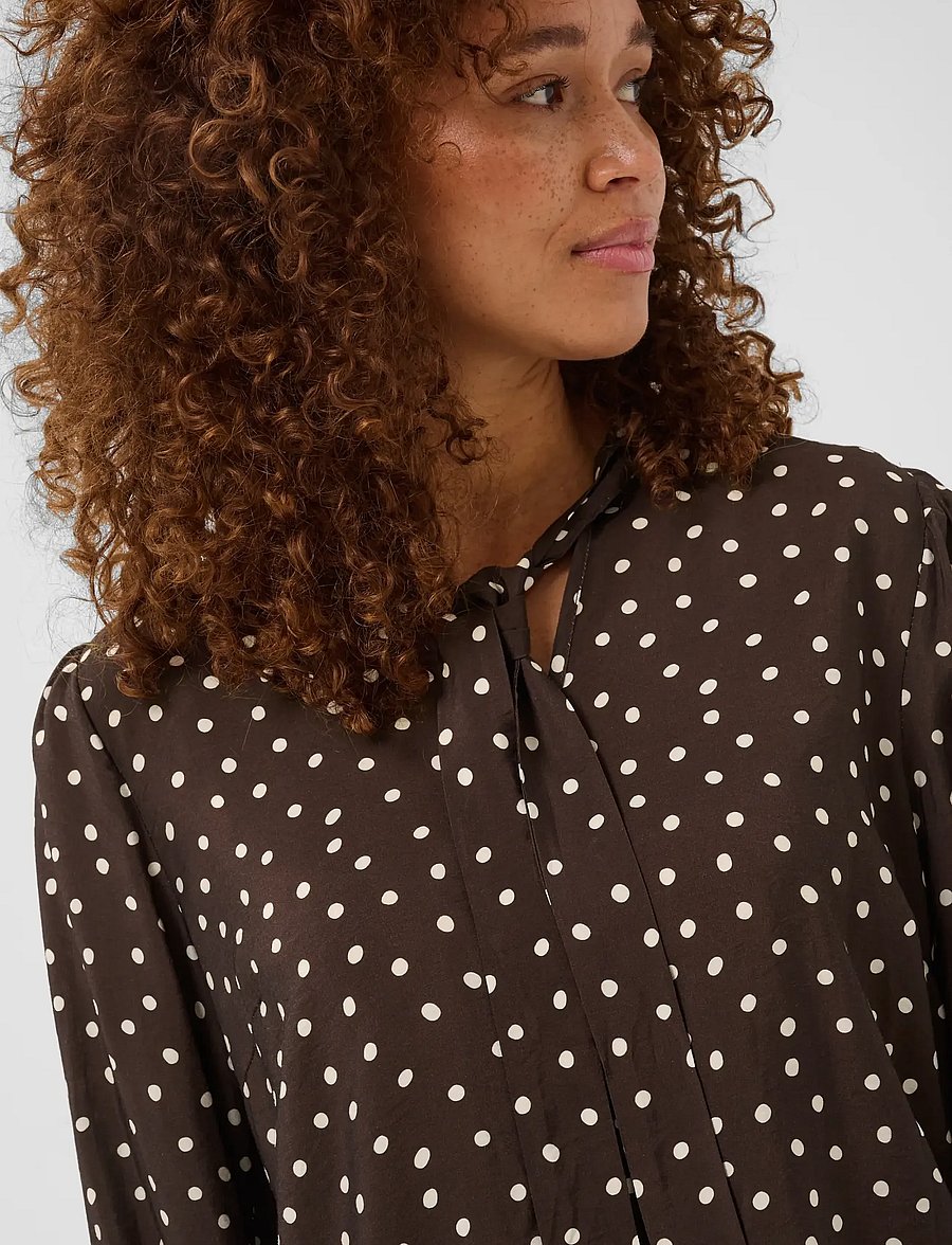 Kaffe - KAdotte Blouse - coffee bean turtledove dot - 5
