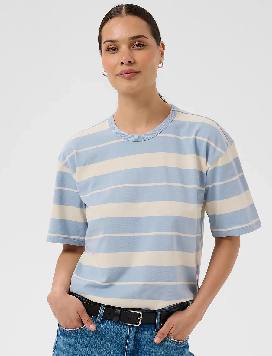 Kaffe - KAwinny 1/2 T-Shirt - blue fog/turtledove stripe - 0