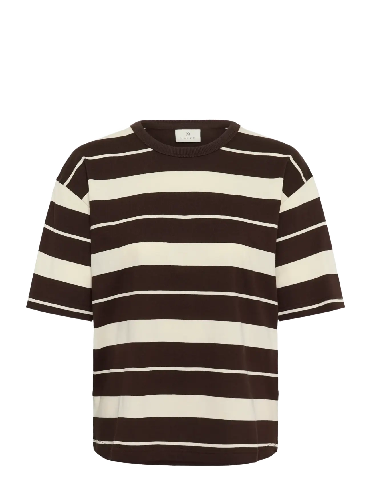 Kaffe KAwinny 1/2 T-Shirt - Festivali riietus - COFFEE BEAN/TURTLEDOVE STRIPE / brown