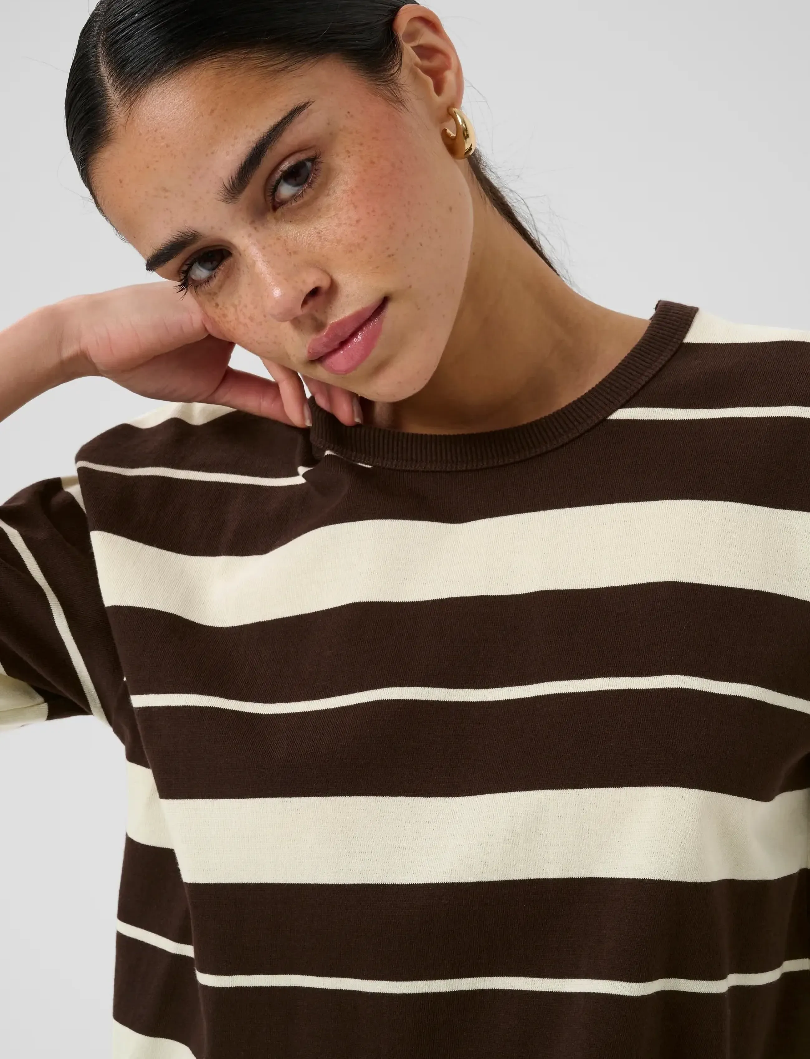 Kaffe - KAwinny 1/2 T-Shirt - coffee bean/turtledove stripe - 5