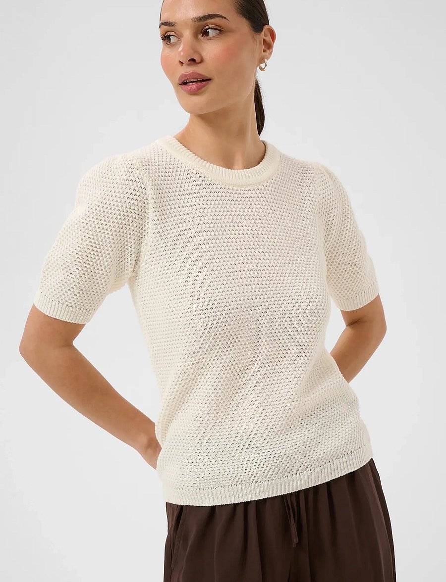 Kaffe - KAvivian Knit Pullover - megztiniai - chalk - 5