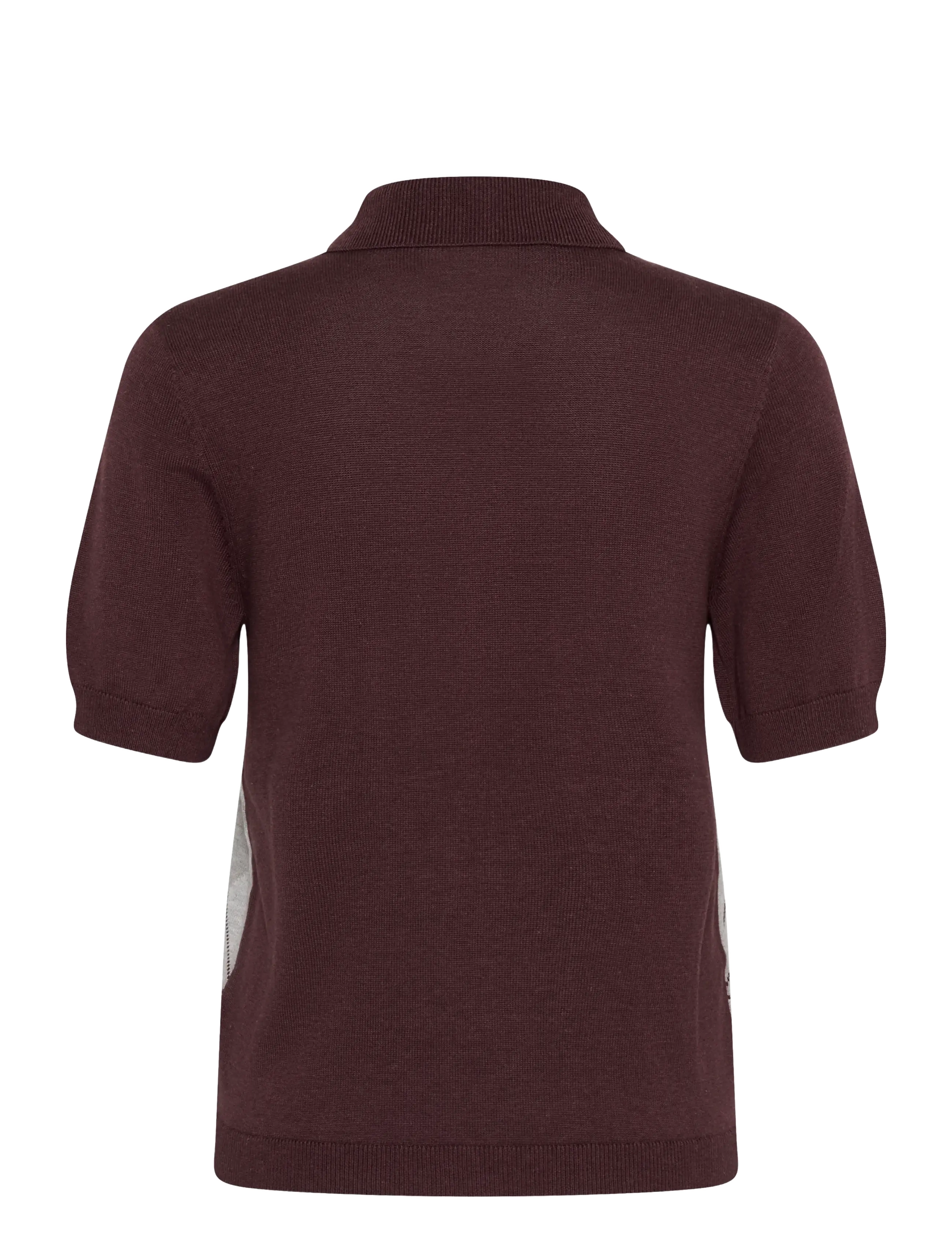 Kaffe - KAgizza Argyle Polo Knit - poloshirts - fudge/ grey argyle - 1