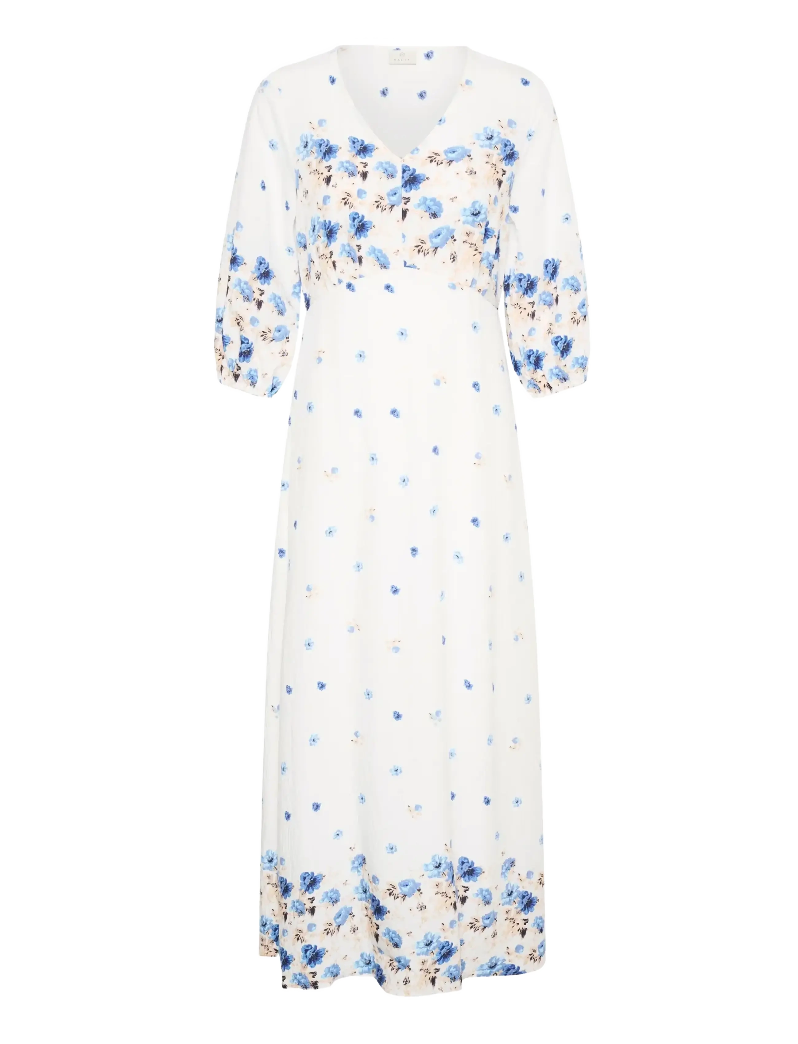 KAFFE Karosine Long Kleid Weiß - 38 - Damen
