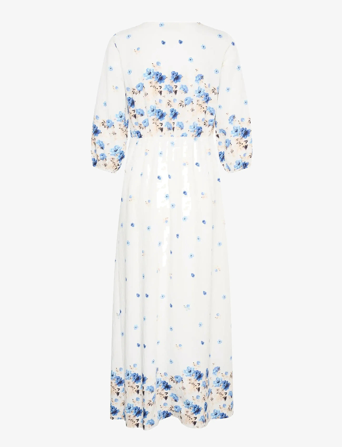 Kaffe - KArosine Long Dress - sommerkjoler - blue tones border flower - 2