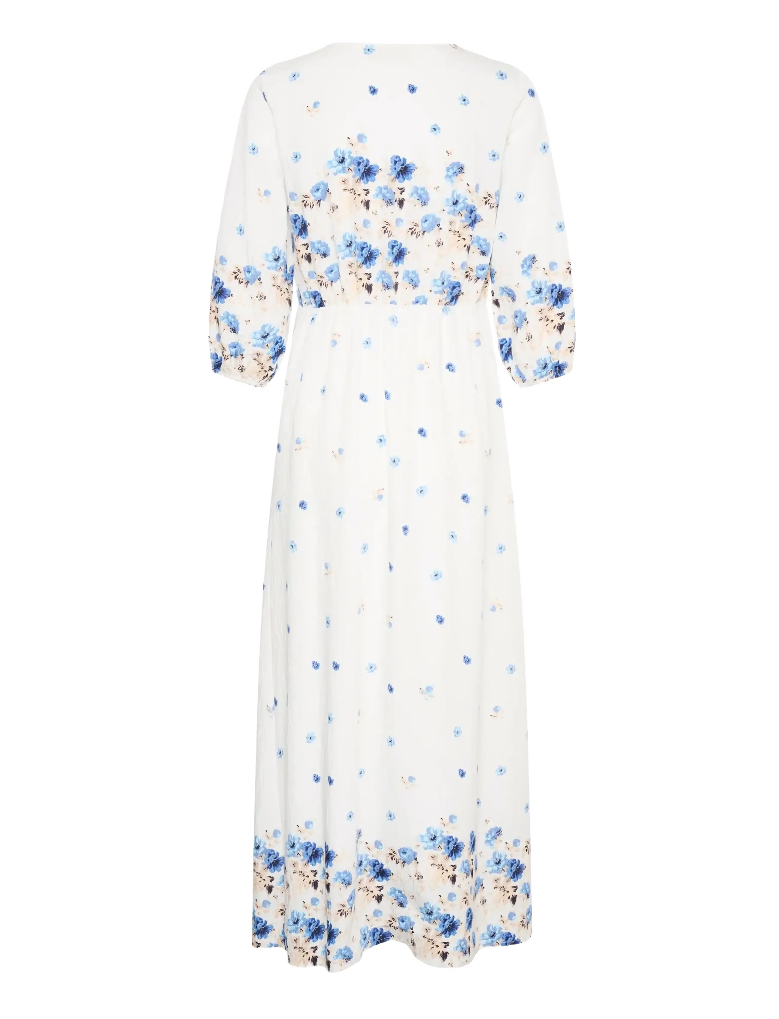 Kaffe - KArosine Long Dress - sommerkleider - blue tones border flower - 2