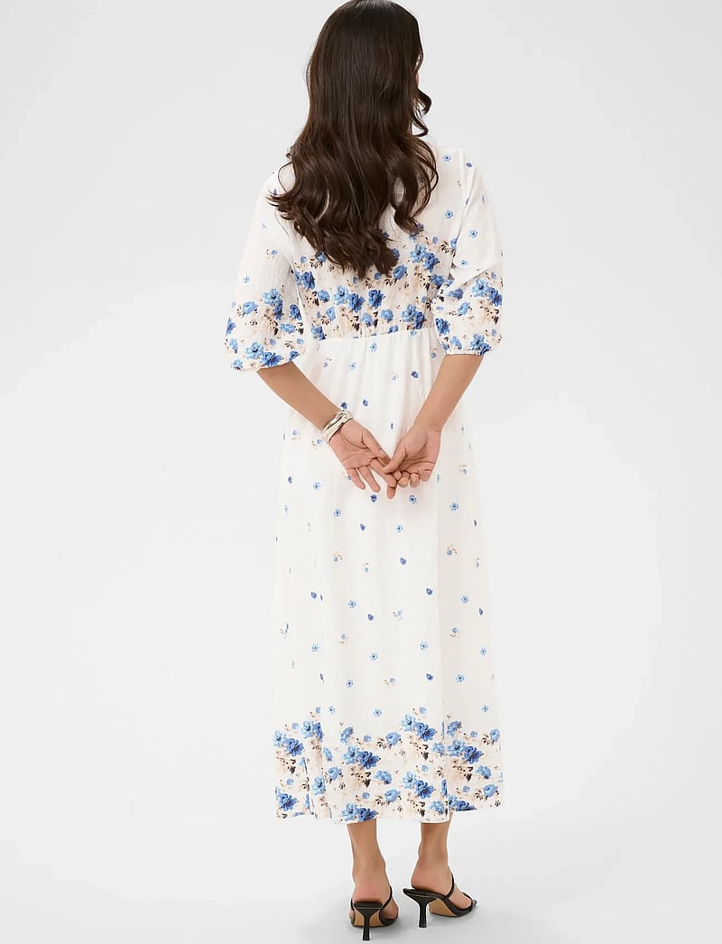Kaffe - KArosine Long Dress - sommerkleider - blue tones border flower - 4
